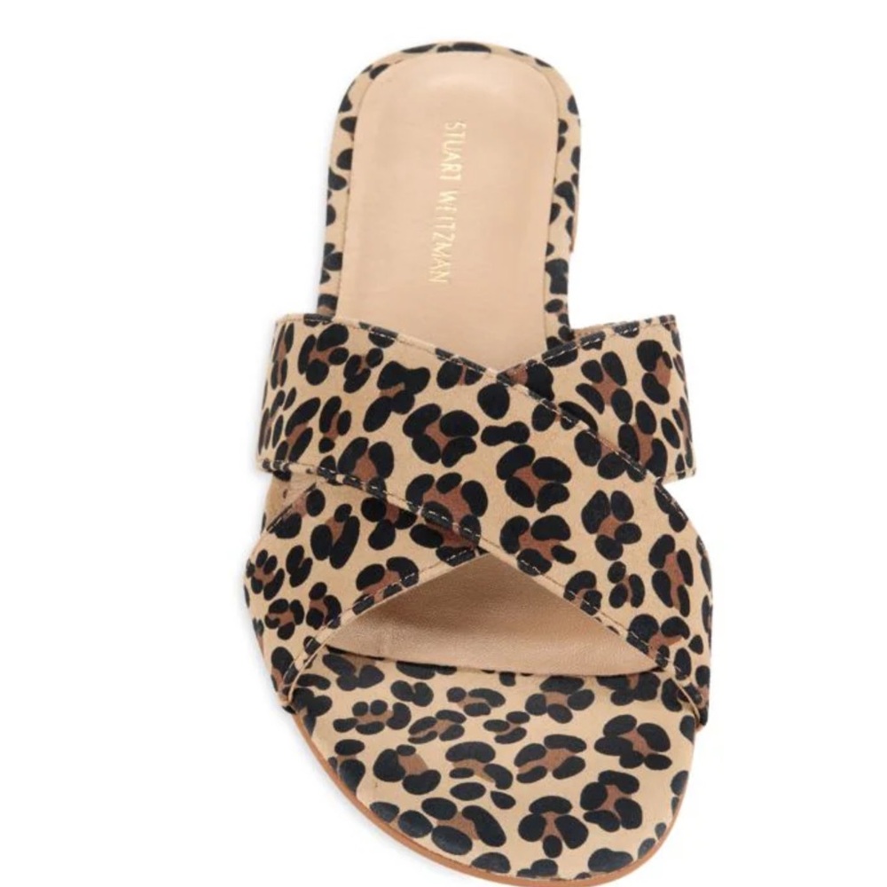 STUART WEITZMAN
Roza Leopard Print Leather Sandals,size 7